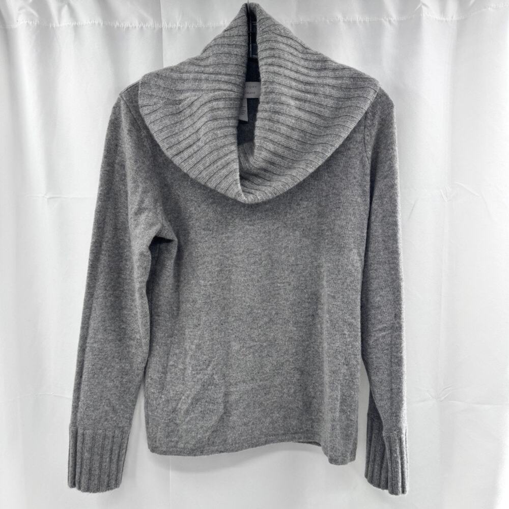 Design History Cowl Neck Pure Cashmere Sweater Sz L Gray